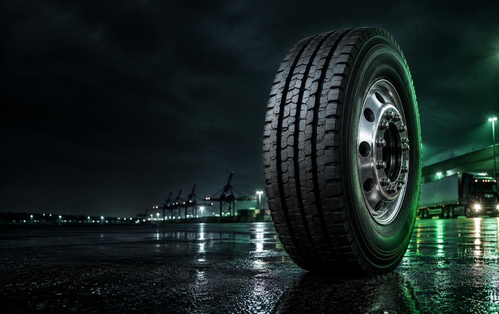 Randhawa truck radial tire in studio lighting