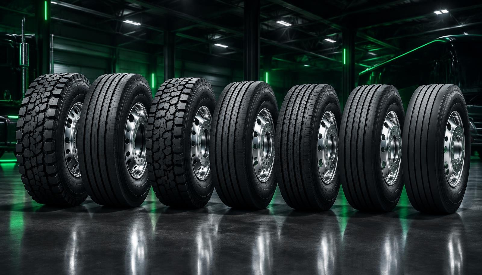 Row of Randhawa truck radial tires